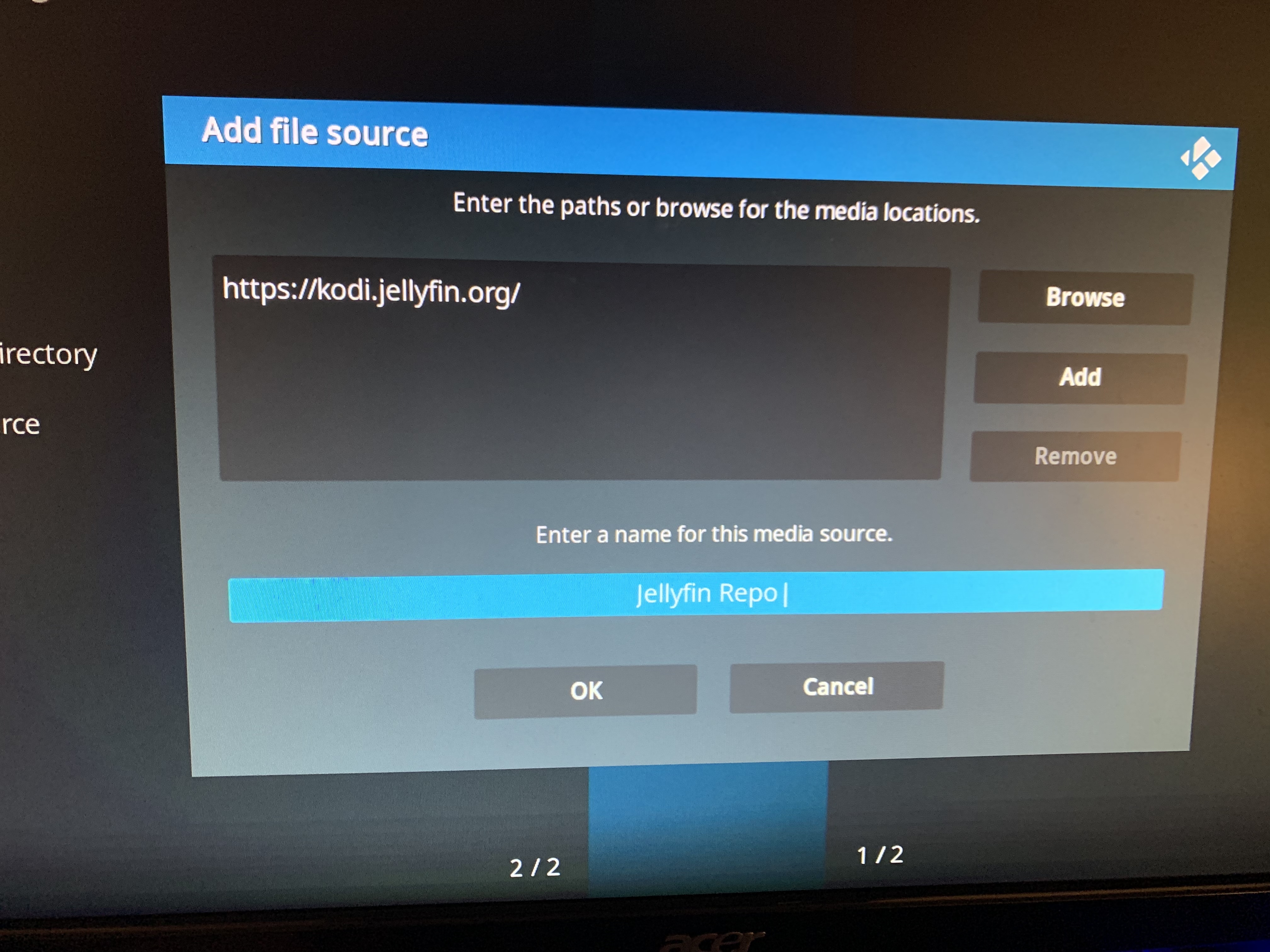 Give a name to the source, here “Jellyfin Repo”.